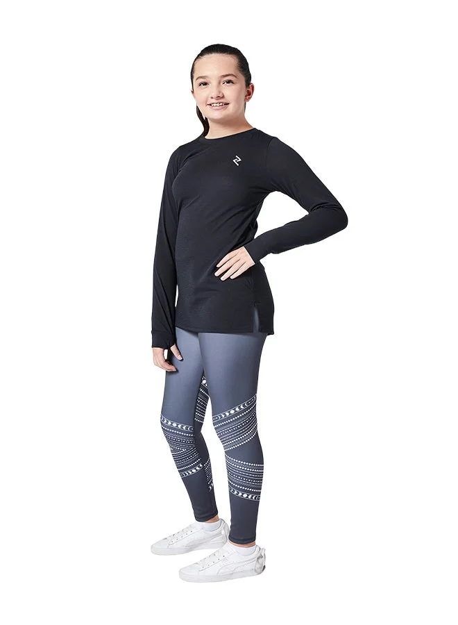 زيسي بلوزة طويلة بأكمام كاملة للبنات بفتحة مفتاح